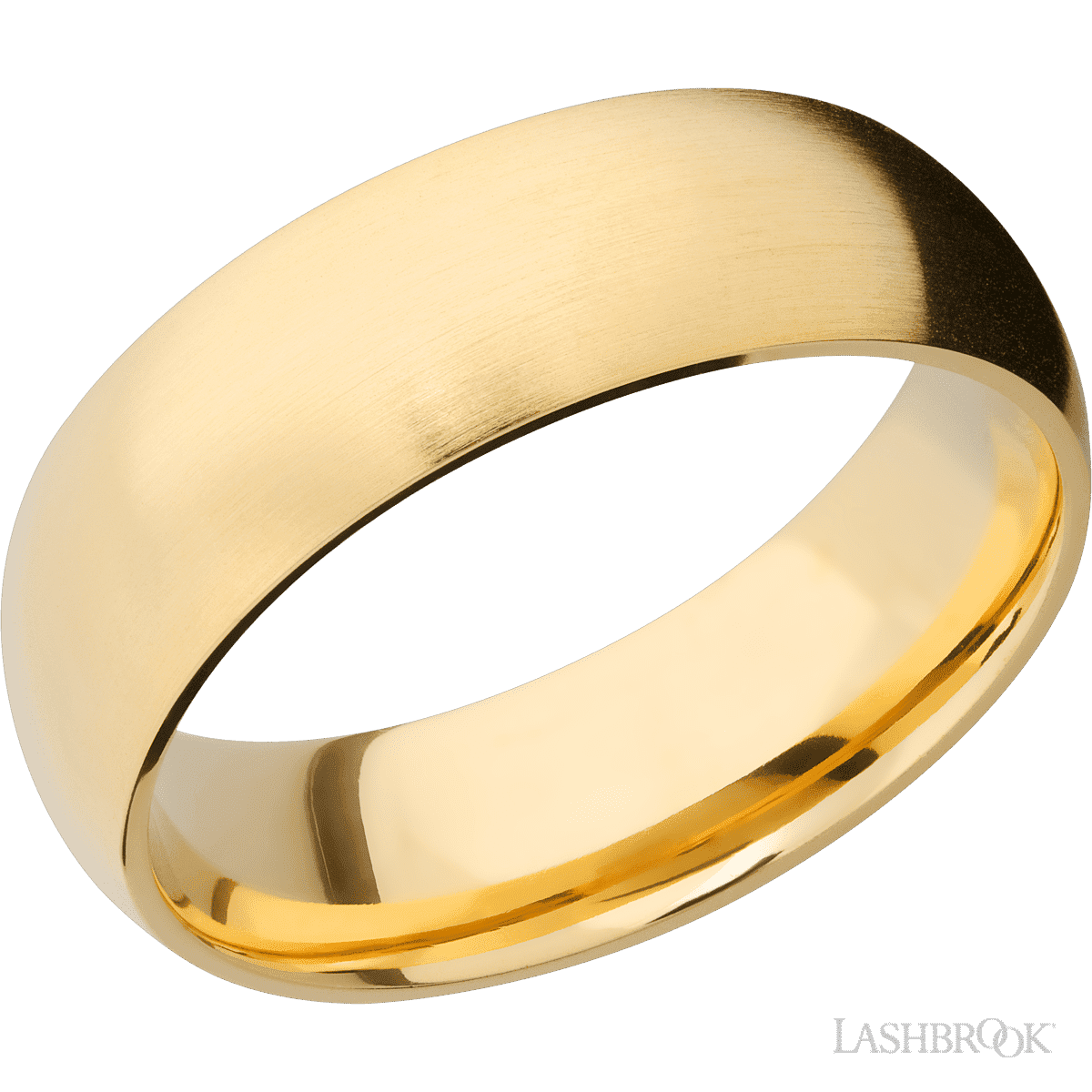 7 mm wide Domed 14K Yellow Gold band