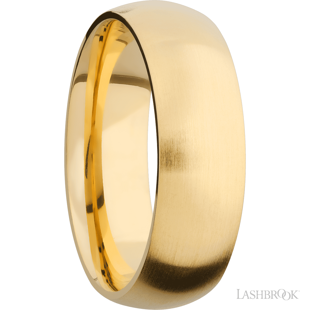 7 mm wide Domed 14K Yellow Gold band