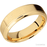 7 mm wide High Bevel Milgrain 14K Yellow Gold band