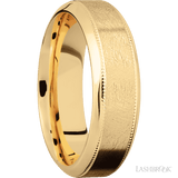 7 mm wide High Bevel Milgrain 14K Yellow Gold band