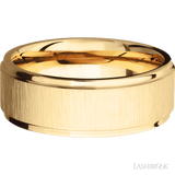 8 mm wide Flat Grooved Edges 14K Yellow Gold band