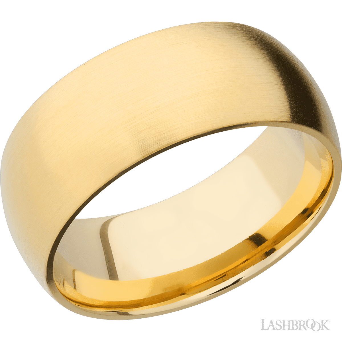 9 mm wide Domed 14K Yellow Gold band