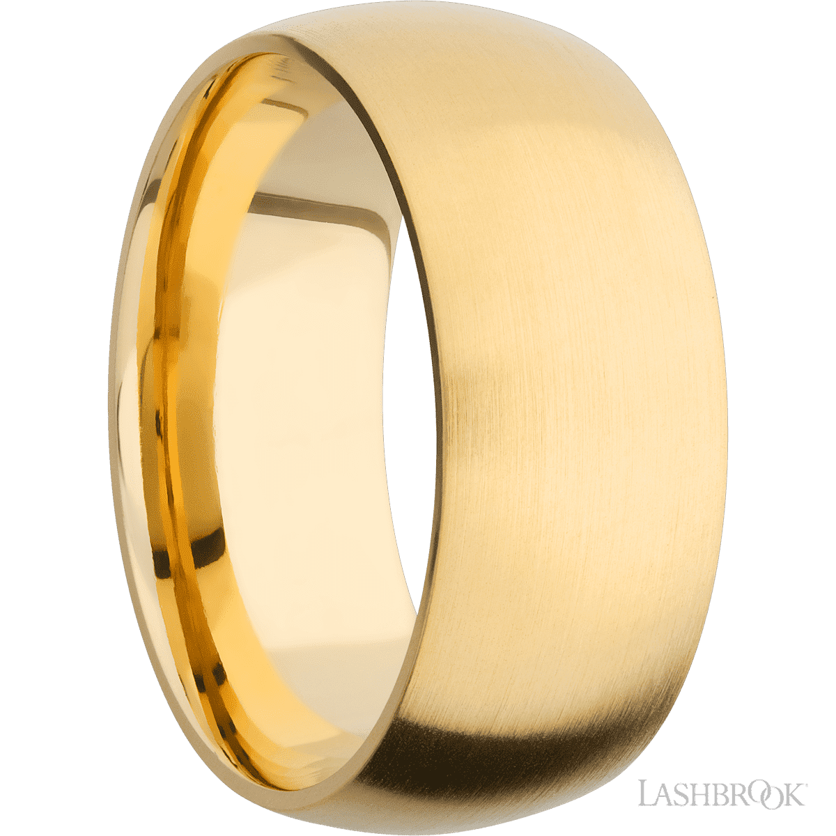 9 mm wide Domed 14K Yellow Gold band