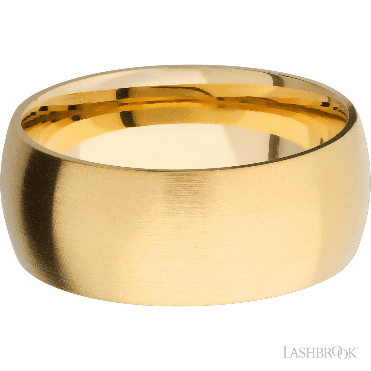 9 mm wide Domed 14K Yellow Gold band
