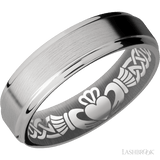 6 mm wide Flat Grooved Edges Titanium band