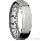 6 mm wide Flat Grooved Edges Titanium band