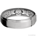 6 mm wide Flat Grooved Edges Titanium band