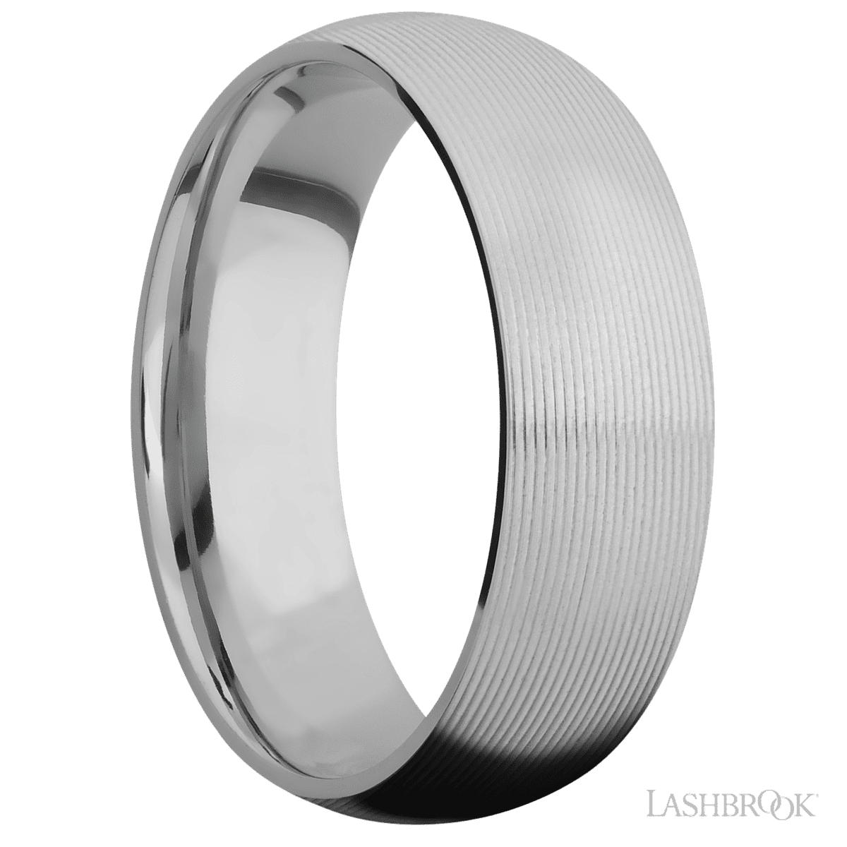 7 mm wide Domed Titanium band