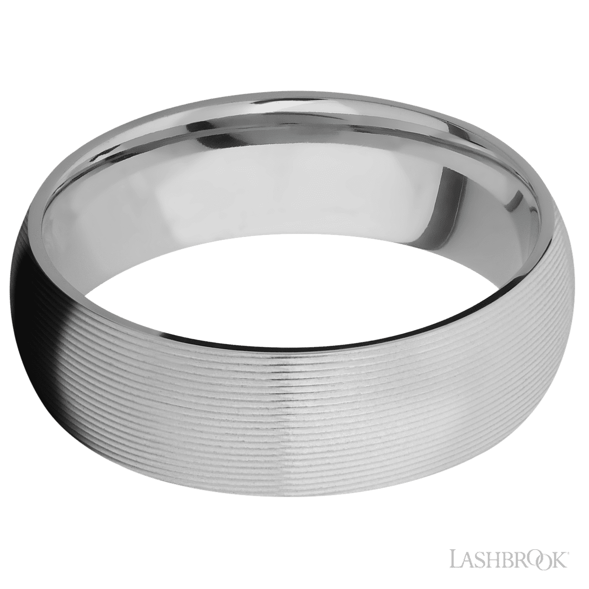 7 mm wide Domed Titanium band