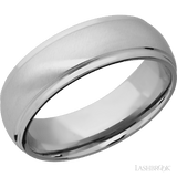7 mm wide Domed Stepped Down Edges Titanium band