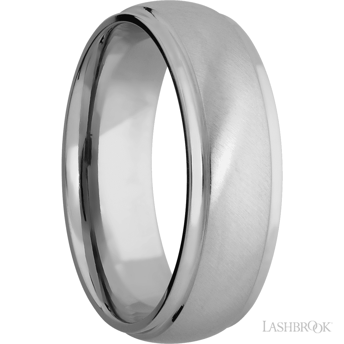 7 mm wide Domed Stepped Down Edges Titanium band