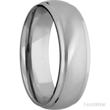 7 mm wide Domed Stepped Down Edges Titanium band