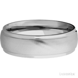 7 mm wide Domed Stepped Down Edges Titanium band