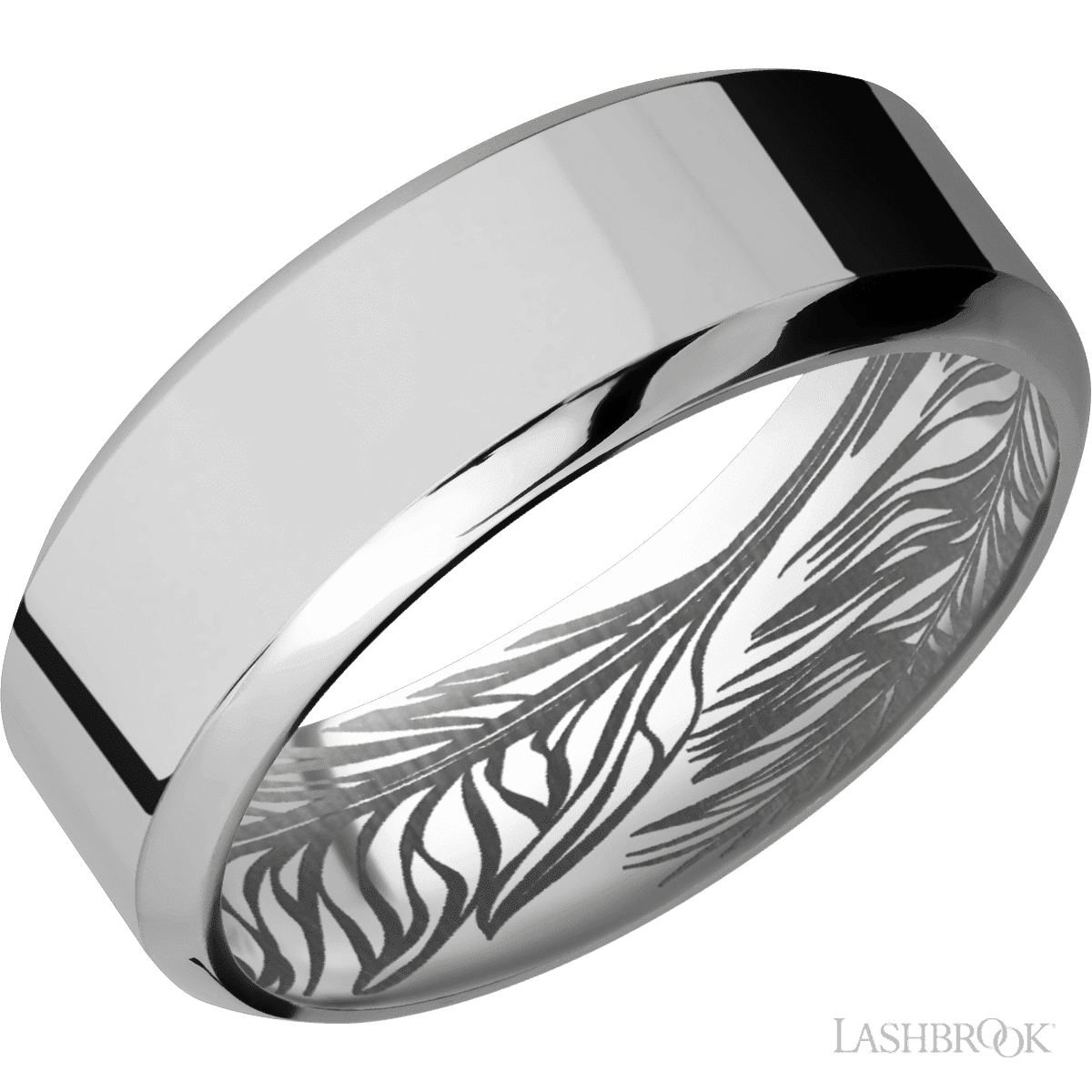 8 mm wide High Bevel Titanium band