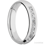 5 mm wide/Domed/Cobalt Chrome band with a Half Eternity arrangement of 07 carat Round Diamond stones in a Channel setting