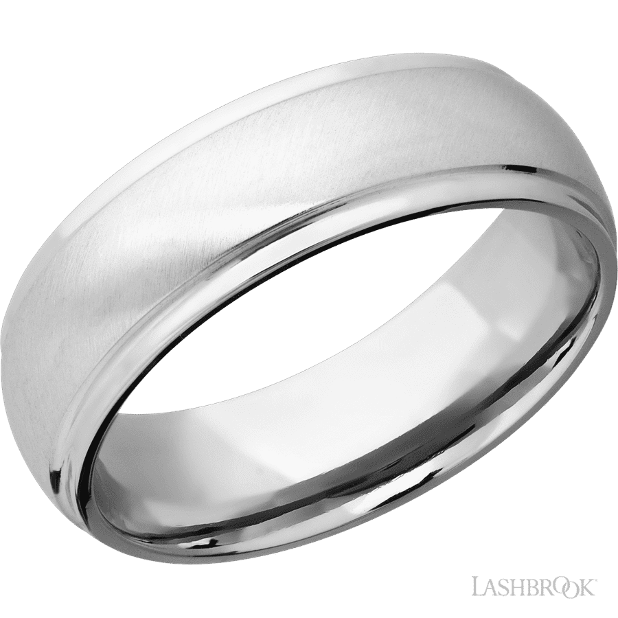 7 mm wide Domed Stepped Down Edges Cobalt Chrome band