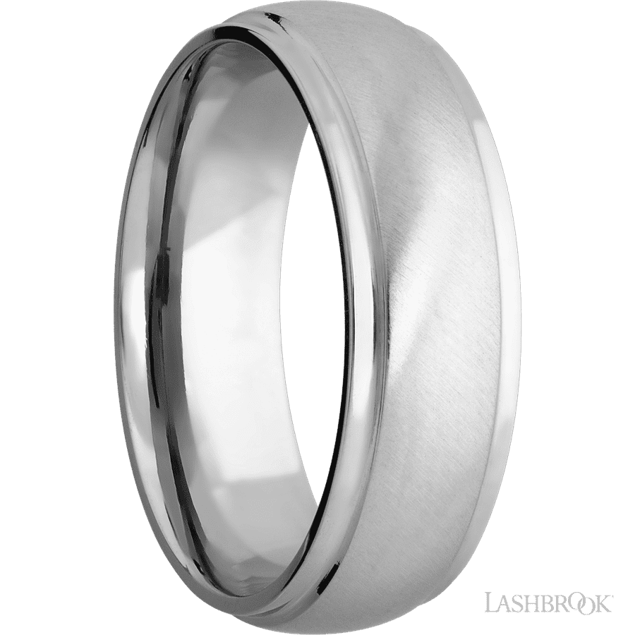 7 mm wide Domed Stepped Down Edges Cobalt Chrome band