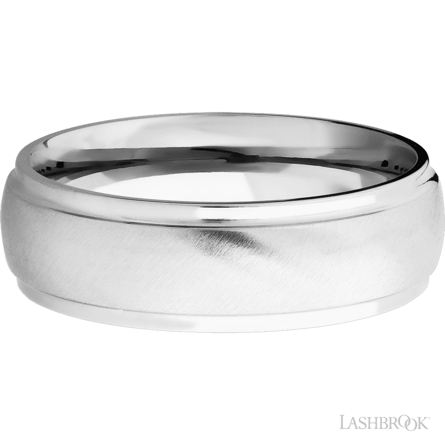 7 mm wide Domed Stepped Down Edges Cobalt Chrome band