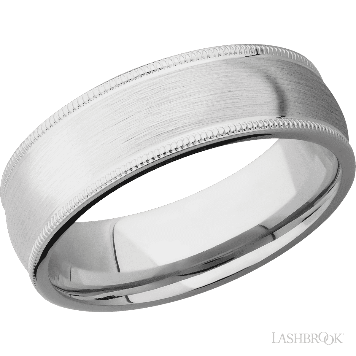 7 mm wide Domed Milgrain Edges Cobalt Chrome band