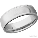 7 mm wide Domed Milgrain Edges Cobalt Chrome band
