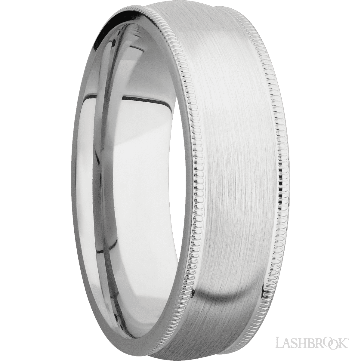 7 mm wide Domed Milgrain Edges Cobalt Chrome band