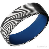 7 mm wide Flat Sunset band featuring a Royal Blue sleeve