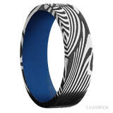 7 mm wide Flat Sunset band featuring a Royal Blue sleeve
