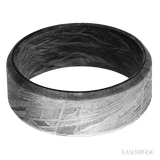 8 mm wide Beveled Meteorite band featuring a Forged Carbon Fiber sleeve