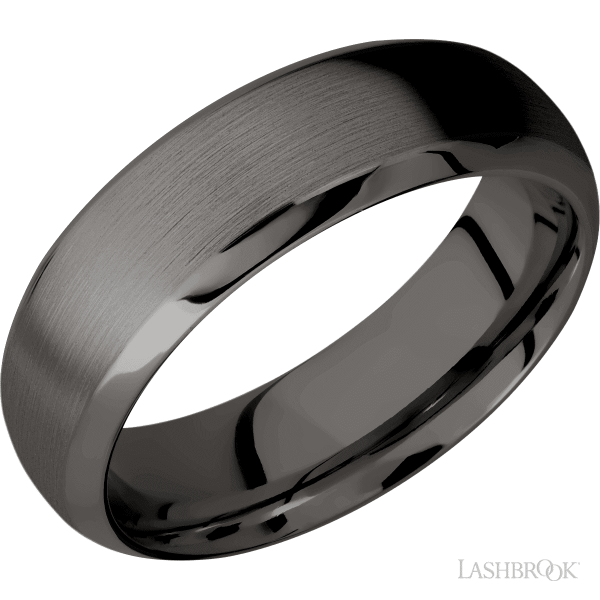7 mm wide Domed Bevel Tantalum Noir band