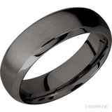 7 mm wide Domed Bevel Tantalum Noir band