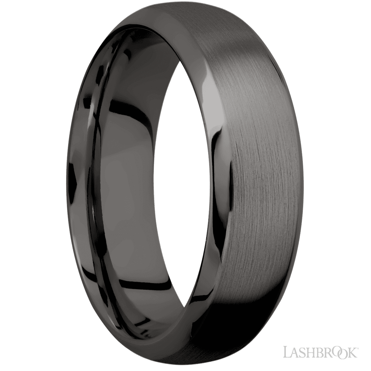 7 mm wide Domed Bevel Tantalum Noir band
