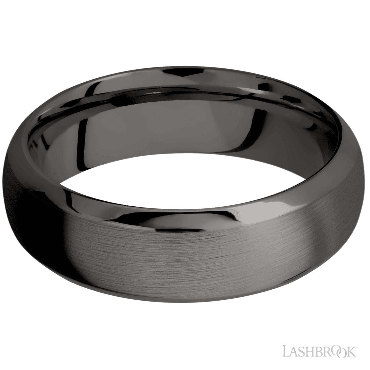 7 mm wide Domed Bevel Tantalum Noir band