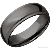 7 mm wide Domed Stepped Down Edges Tantalum Noir band