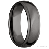 7 mm wide Domed Stepped Down Edges Tantalum Noir band