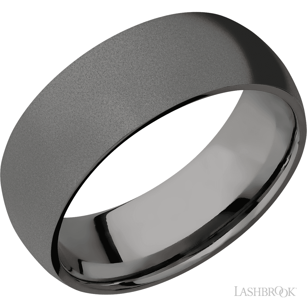 8 mm wide Domed Tantalum Noir band