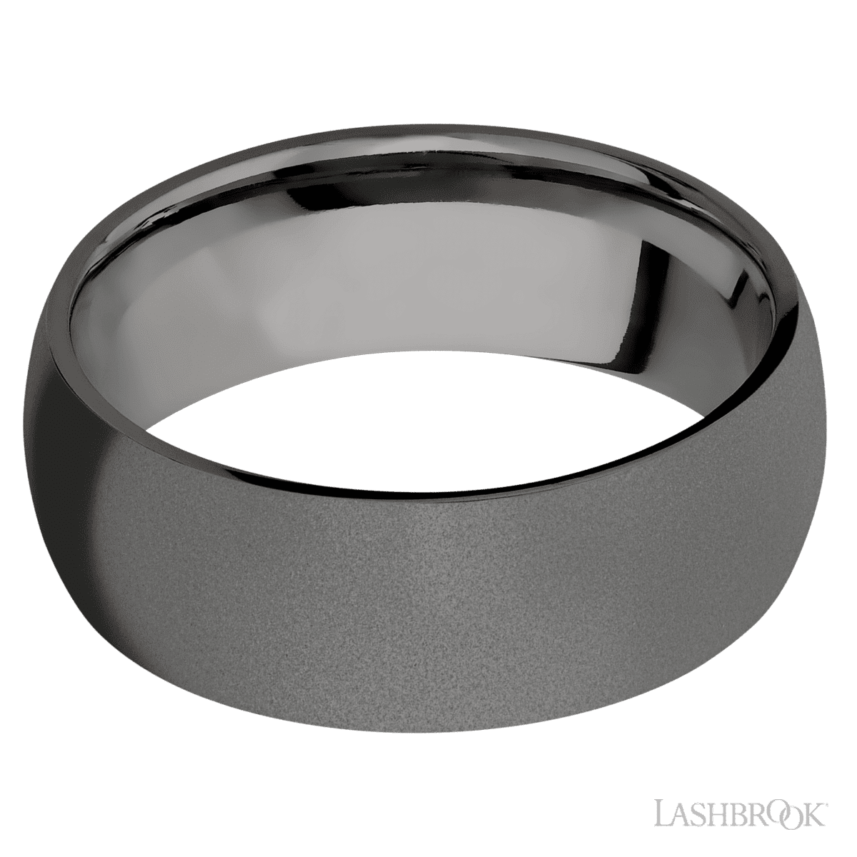 8 mm wide Domed Tantalum Noir band