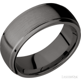 8 mm wide Domed Stepped Down Edges Tantalum Noir band