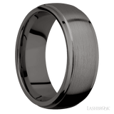 8 mm wide Domed Stepped Down Edges Tantalum Noir band