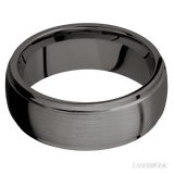 8 mm wide Domed Stepped Down Edges Tantalum Noir band