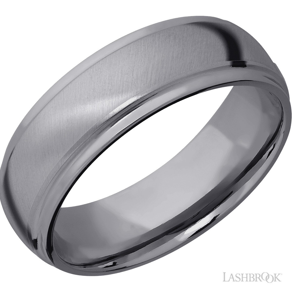 7 mm wide Domed Stepped Down Edges Tantalum band