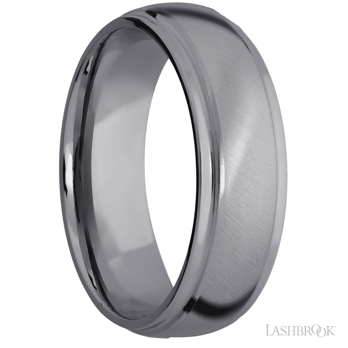 7 mm wide Domed Stepped Down Edges Tantalum band