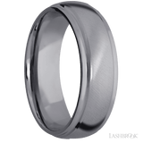 7 mm wide Domed Stepped Down Edges Tantalum band