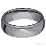 7 mm wide Domed Stepped Down Edges Tantalum band