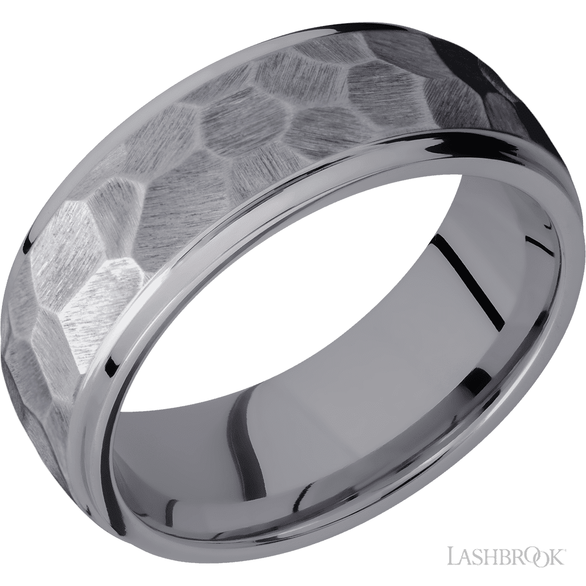 8 mm wide Domed Stepped Down Edges Tantalum band