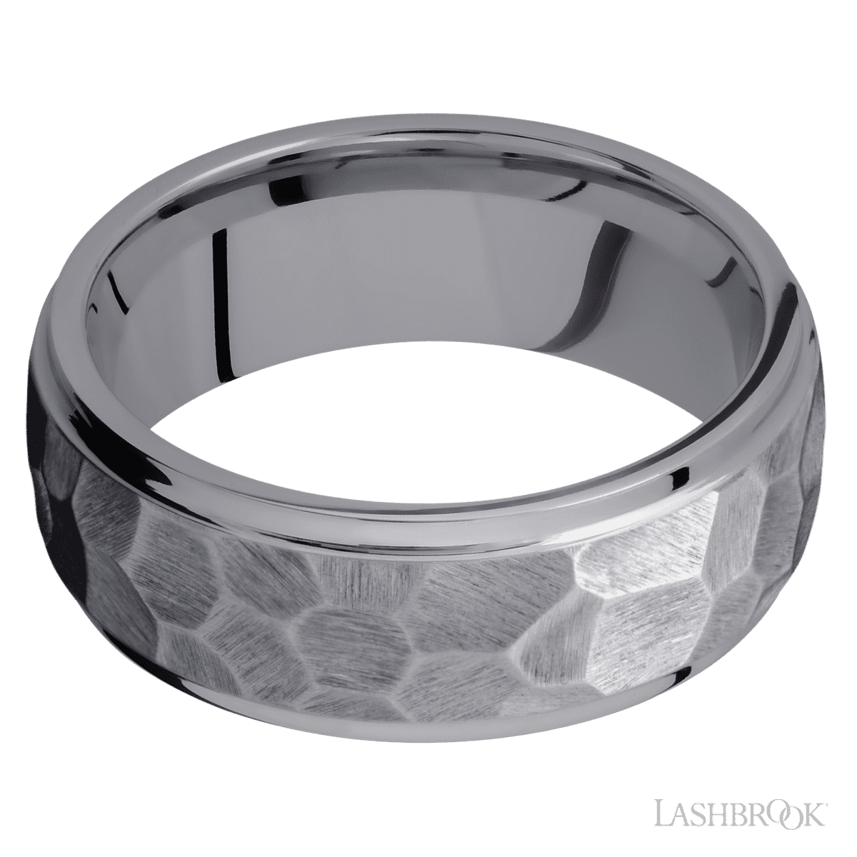 8 mm wide Domed Stepped Down Edges Tantalum band