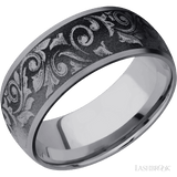 9 mm wide/Domed/Tantalum band with a laser carved Western Scroll pattern