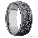 9 mm wide/Domed/Tantalum band with a laser carved Western Scroll pattern