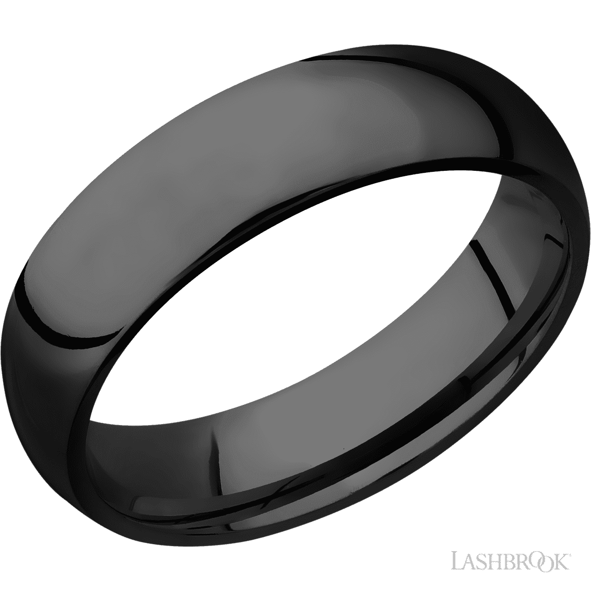 6 mm wide Domed Zirconium band
