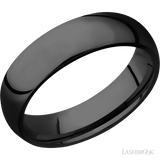 6 mm wide Domed Zirconium band