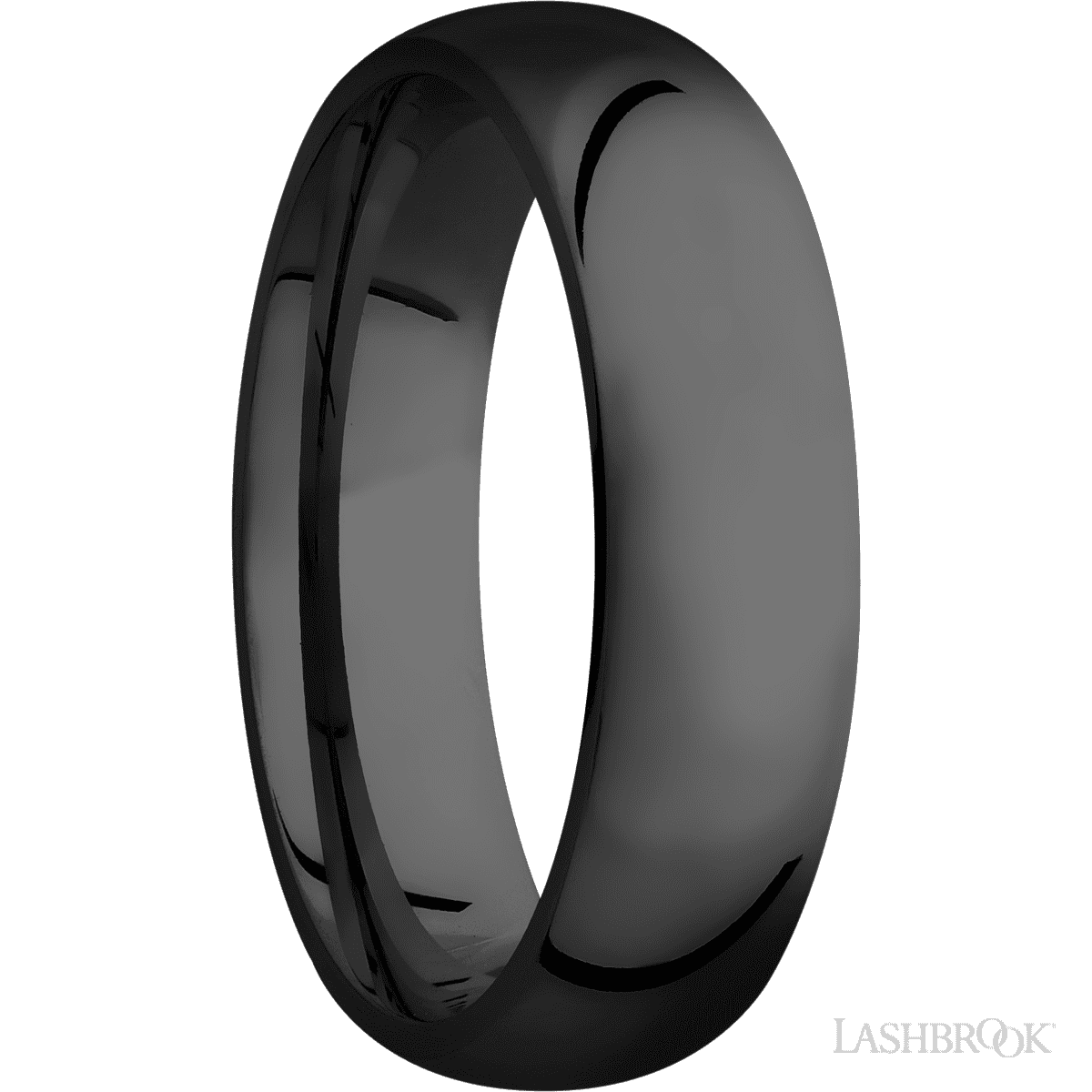 6 mm wide Domed Zirconium band